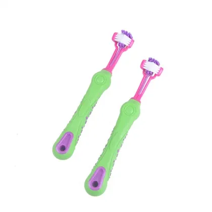 Escova de dentes trilateral para animais de estimação