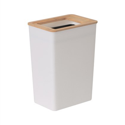 Lixeira com tampa de madeira